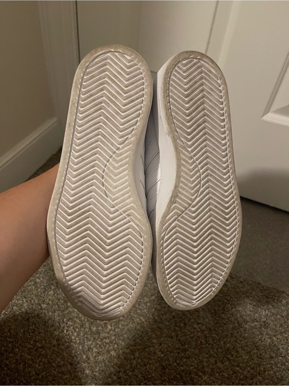 Adidas White Sneakers with Gold Logo - Picture 4 of 5